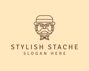 Gentleman Hat Mustache logo