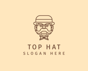 Gentleman Hat Mustache logo