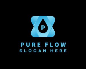 Purified Water Fluid logo design