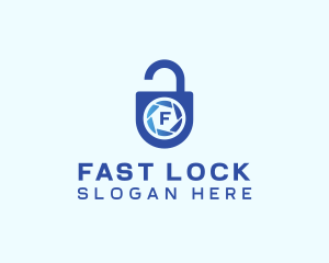 Camera Shutter Lock logo design