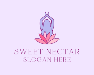 Lotus Yoga Pose logo design