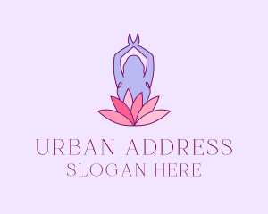 Lotus Yoga Pose logo design