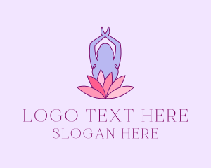 Yoga - Lotus Yoga Pose logo design