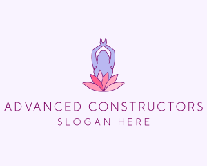 Lotus Yoga Pose logo design