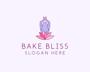 Lotus Yoga Pose logo design