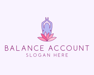 Lotus Yoga Pose logo design