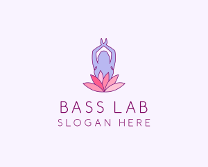 Lotus Yoga Pose logo design