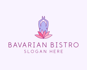 Lotus Yoga Pose logo design