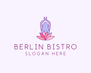 Lotus Yoga Pose logo design