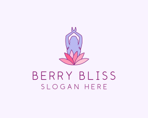 Lotus Yoga Pose logo design