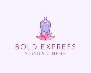 Lotus Yoga Pose logo design