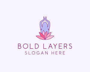 Lotus Yoga Pose logo design