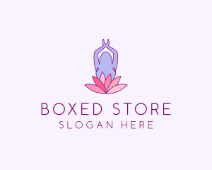 Lotus Yoga Pose logo design