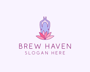 Lotus Yoga Pose logo design