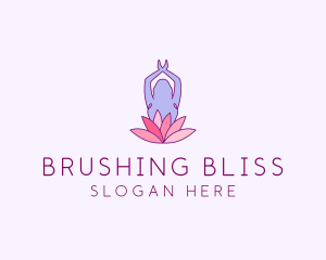 Lotus Yoga Pose logo design