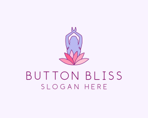 Lotus Yoga Pose logo design