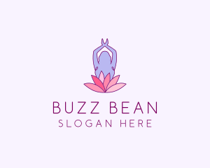 Lotus Yoga Pose logo design