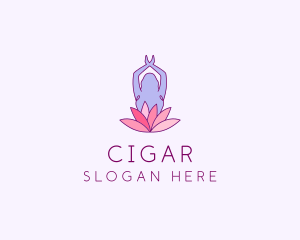 Lotus Yoga Pose logo design