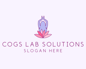 Lotus Yoga Pose logo design