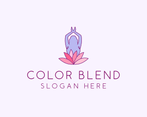 Lotus Yoga Pose logo design