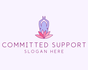 Lotus Yoga Pose logo design