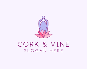 Lotus Yoga Pose logo design