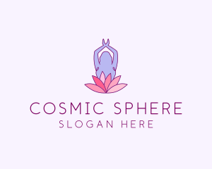 Lotus Yoga Pose logo design