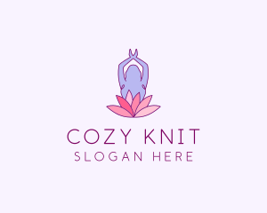 Lotus Yoga Pose logo design