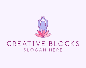 Lotus Yoga Pose logo design