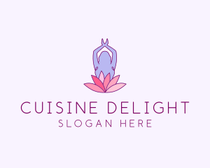 Lotus Yoga Pose logo design