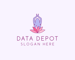 Lotus Yoga Pose logo design