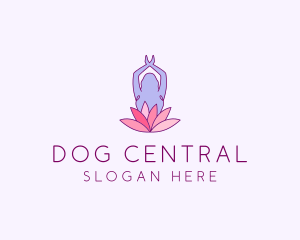 Lotus Yoga Pose logo design