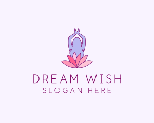 Lotus Yoga Pose logo design