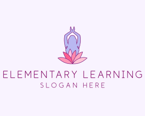 Lotus Yoga Pose logo design