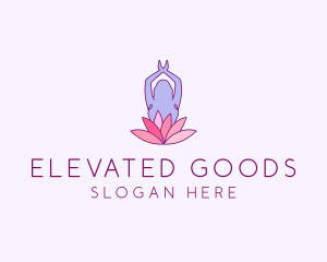 Lotus Yoga Pose logo design