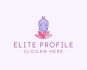 Lotus Yoga Pose logo design