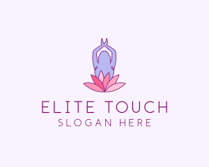 Lotus Yoga Pose logo design