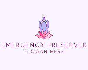 Lotus Yoga Pose logo design