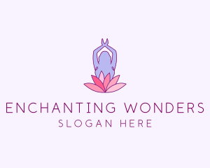 Lotus Yoga Pose logo design