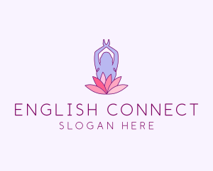 Lotus Yoga Pose logo design