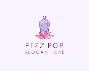 Lotus Yoga Pose logo design