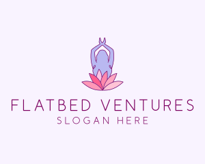 Lotus Yoga Pose logo design