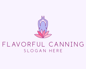 Lotus Yoga Pose logo design