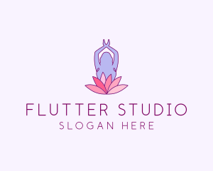 Lotus Yoga Pose logo design