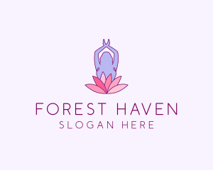 Lotus Yoga Pose logo design