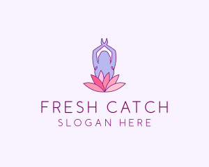 Lotus Yoga Pose logo design