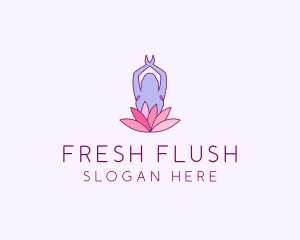 Lotus Yoga Pose logo design