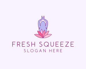 Lotus Yoga Pose logo design