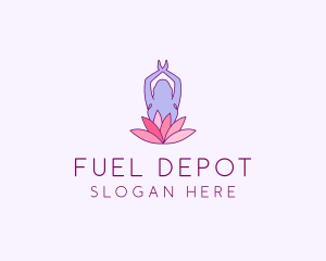 Lotus Yoga Pose logo design