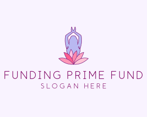 Lotus Yoga Pose logo design